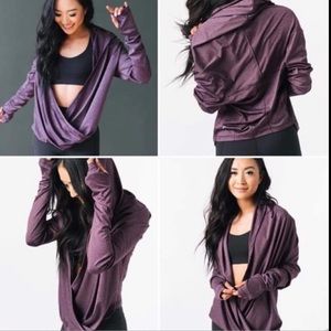 Zyia Coffee Purple Yoga Stretch Shawl -37